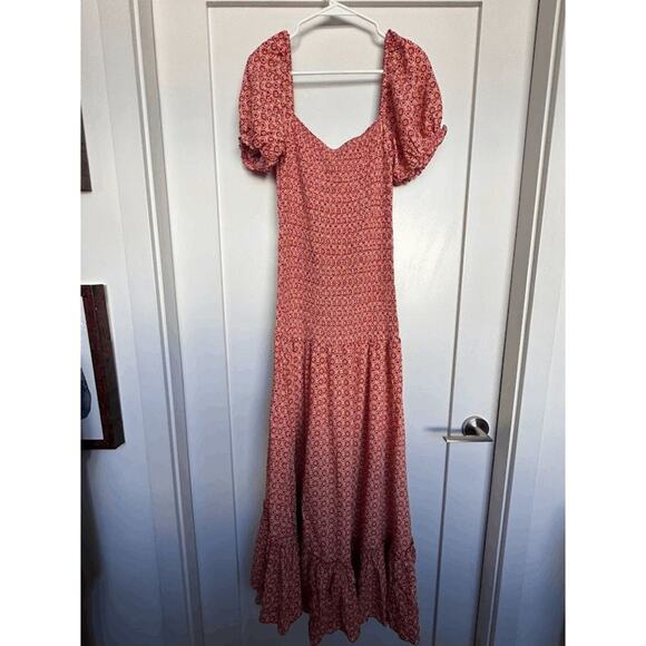 L*Space Womens Summatime Check Off The Shoulder Simone Maxi Dress Size M NWT - Picture 5 of 12